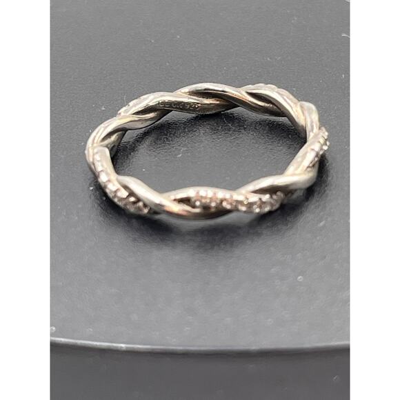 IBB‎ Designer Signed 925 Sterling Silver CZ Infinity Twisted Band Ring Sz 9.25 - Picture 5 of 8